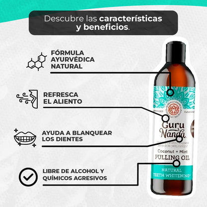 Aceite Dental CocoMint GuruNanda® – Aliento Fresco y Limpieza Natural